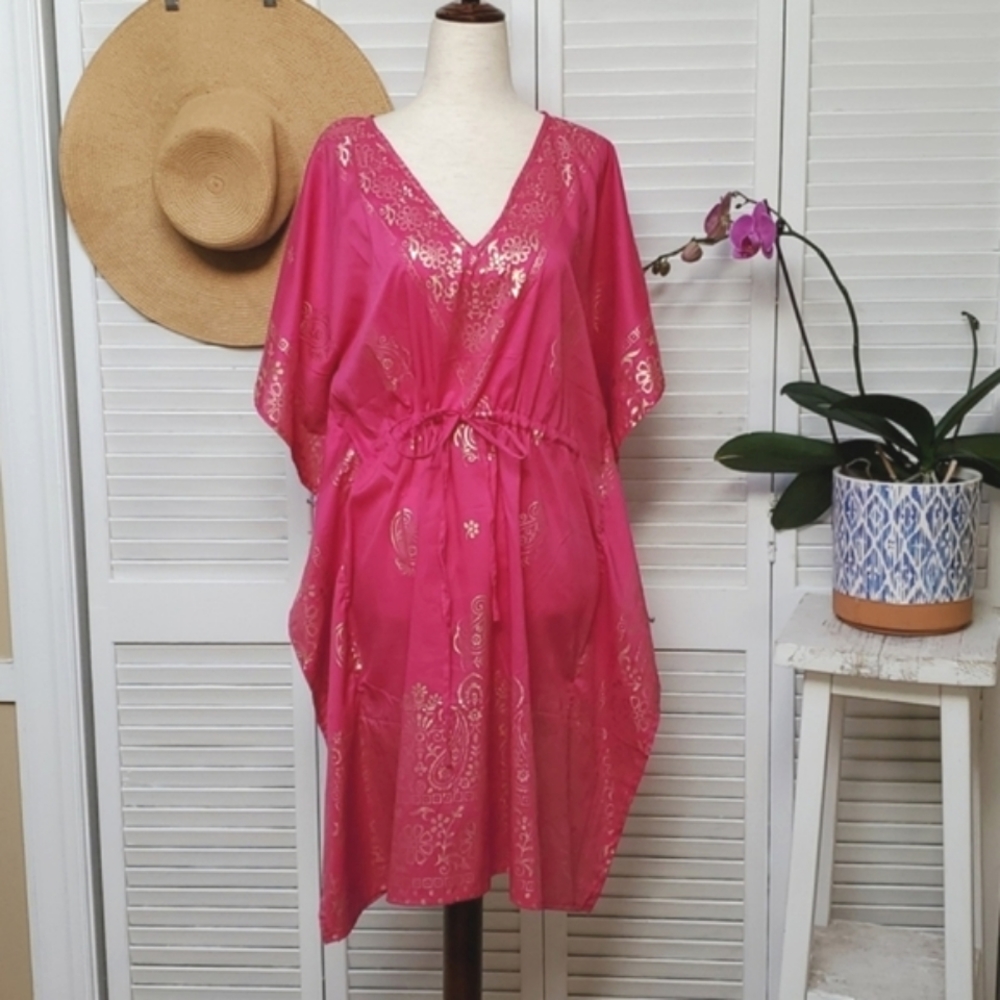 Pink Floral Swim Coverup